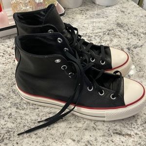 Womens Custom Leather Platform Converse